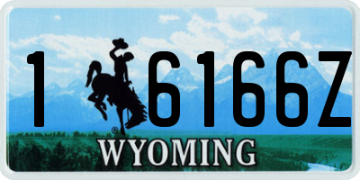 WY license plate 16166Z