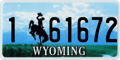 WY license plate 161672