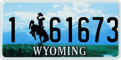 WY license plate 161673