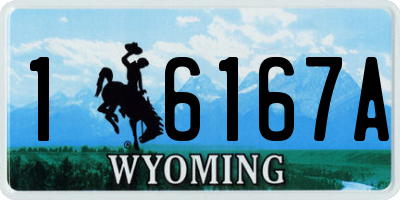 WY license plate 16167A