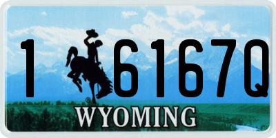 WY license plate 16167Q