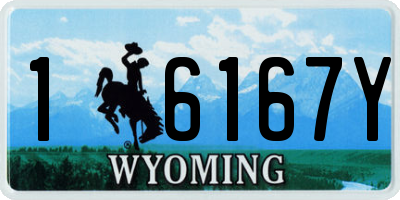 WY license plate 16167Y