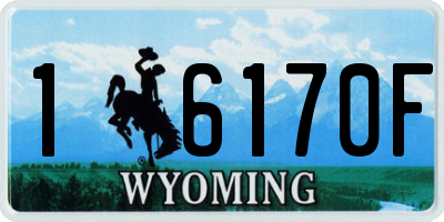 WY license plate 16170F