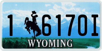 WY license plate 16170I