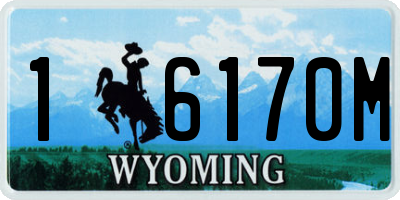 WY license plate 16170M