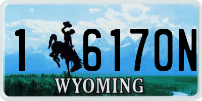 WY license plate 16170N