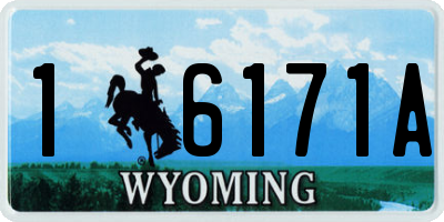 WY license plate 16171A