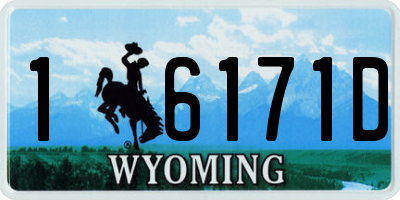 WY license plate 16171D