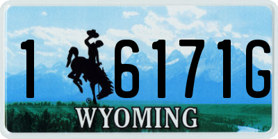 WY license plate 16171G