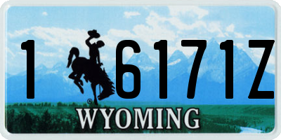 WY license plate 16171Z