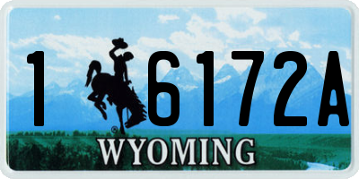 WY license plate 16172A