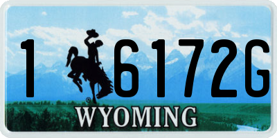 WY license plate 16172G