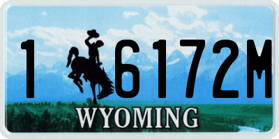 WY license plate 16172M