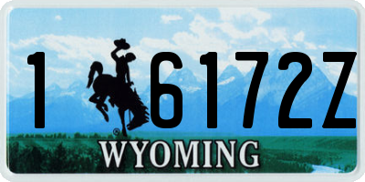 WY license plate 16172Z