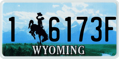 WY license plate 16173F
