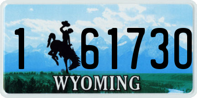 WY license plate 16173O