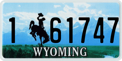 WY license plate 161747