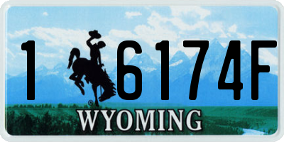 WY license plate 16174F