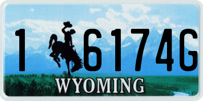 WY license plate 16174G