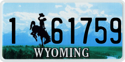 WY license plate 161759