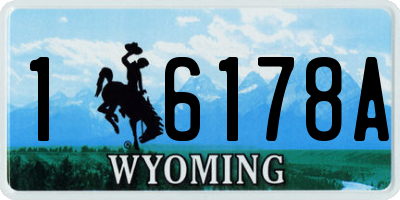 WY license plate 16178A