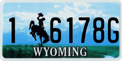 WY license plate 16178G