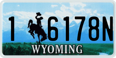 WY license plate 16178N