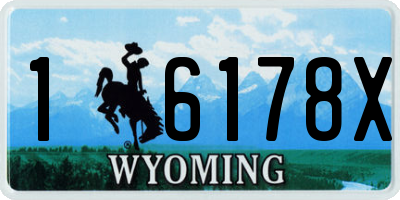 WY license plate 16178X