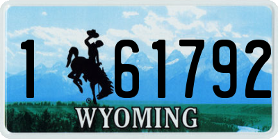 WY license plate 161792