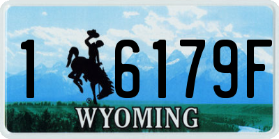 WY license plate 16179F