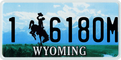 WY license plate 16180M