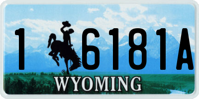 WY license plate 16181A