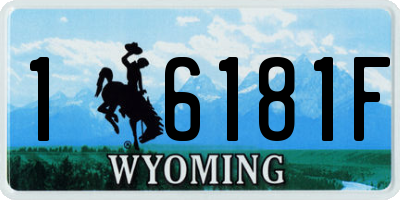 WY license plate 16181F