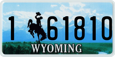 WY license plate 16181O