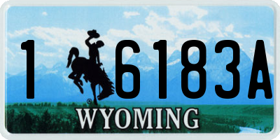WY license plate 16183A