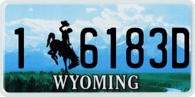 WY license plate 16183D