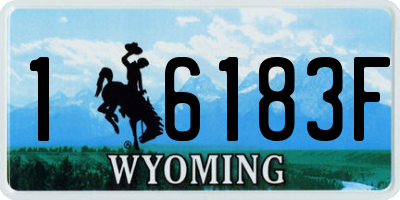 WY license plate 16183F