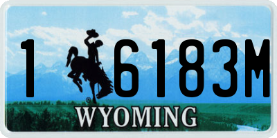 WY license plate 16183M