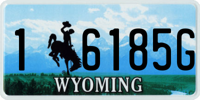 WY license plate 16185G