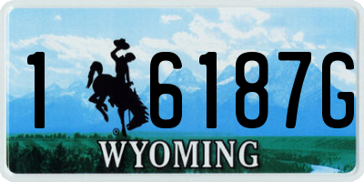 WY license plate 16187G