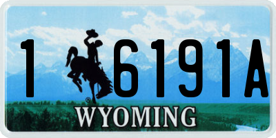 WY license plate 16191A
