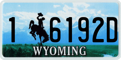 WY license plate 16192D