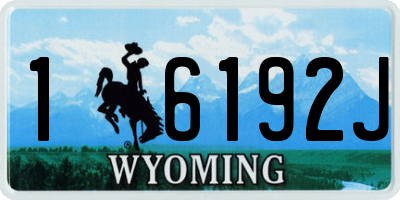 WY license plate 16192J