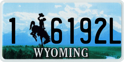 WY license plate 16192L