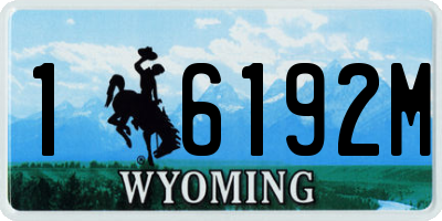 WY license plate 16192M