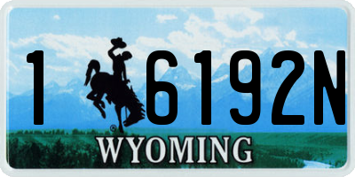 WY license plate 16192N