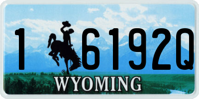 WY license plate 16192Q