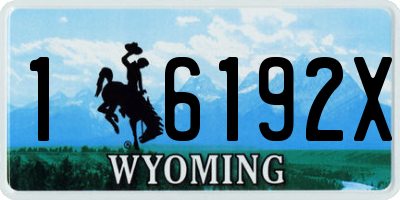 WY license plate 16192X