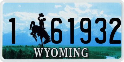 WY license plate 161932
