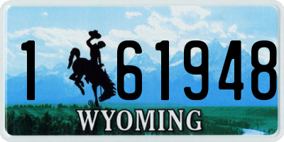WY license plate 161948